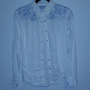 White Embroidered Men's Shirt